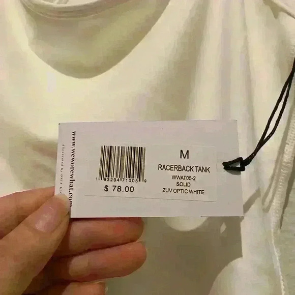 NWT WEWOREWHAT RACERBACK TANK
SOLID
ZUV OPTIC WHITE Sz M MSRP$78 Soft! - Picture 2 of 4